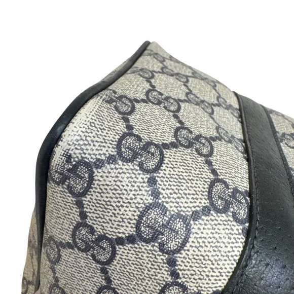 Gucci vintage blue canvas and leather Boston bag BEAUTIFUL